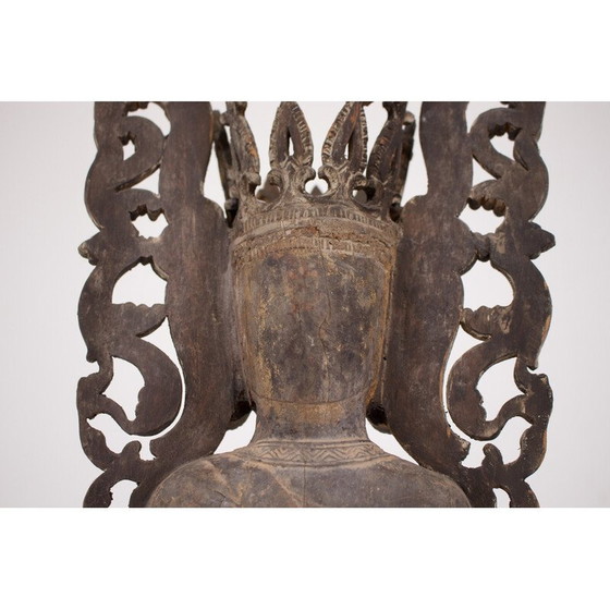 Image 1 of Rot und schwarz lackierte Buddha-Skulptur, Birma