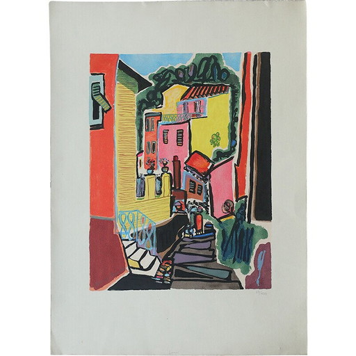 Farbige Vintage-Malerei von Lerici