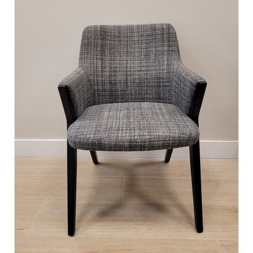 Vintage Kompass Modell Stuhl aus schwarz lackierter Buche von Roberto Tapinassi und Maurizio Manzoni für Roche Bobois