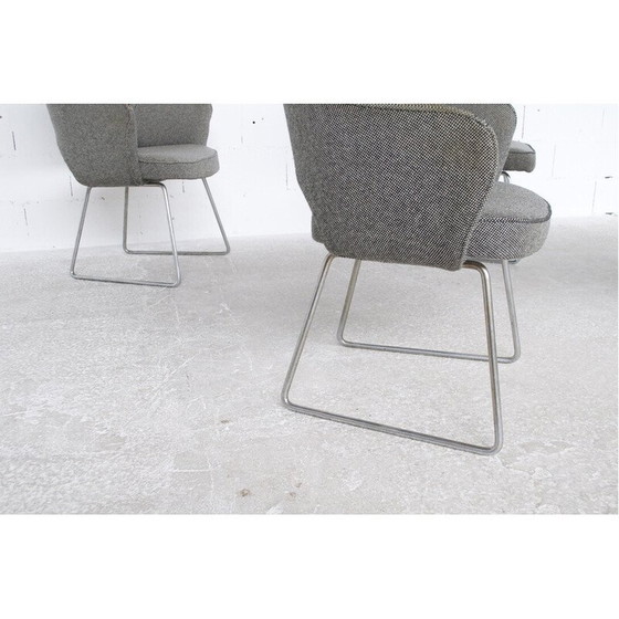 Image 1 of Satz von 4 Stühlen aus Stahl, Schaumstoff und Stoff von Eero Saarinen für Knoll International, 1960er Jahre