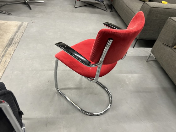 Image 1 of Gispen Today 1001 Esszimmerstuhl Rippe Stoff Rot