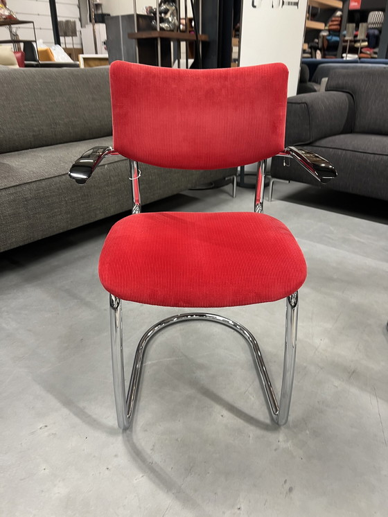 Image 1 of Gispen Today 1001 Esszimmerstuhl Rippe Stoff Rot