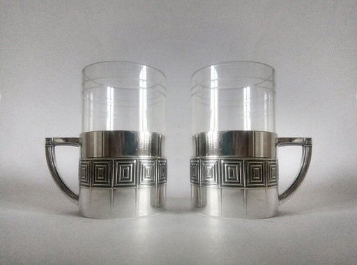 Wmf Ox Jugendstil/Art Deco Glas Paar 1905, sehr selten