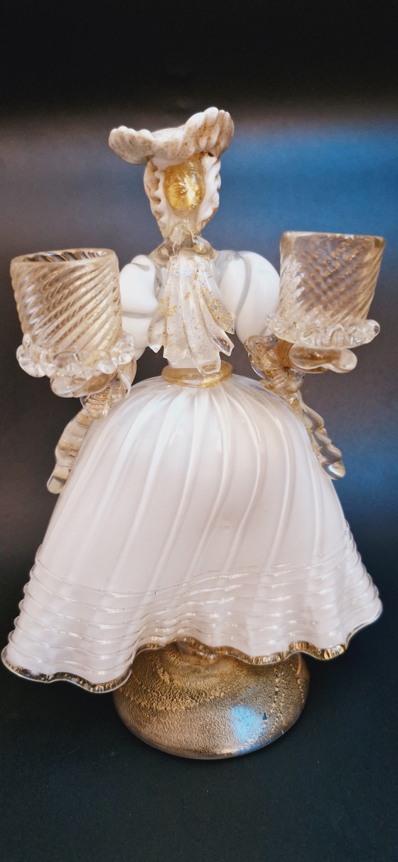 Image 1 of 60'S Murano Glas Satz von Baum Kerzenhalter Skulpturen