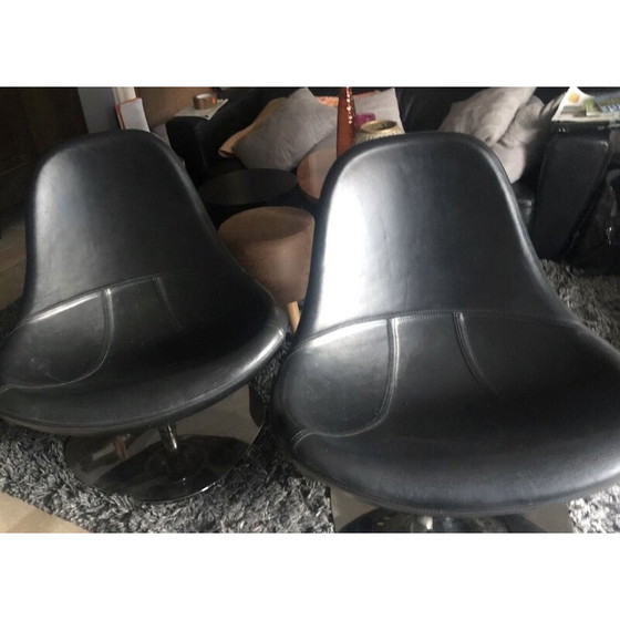 Image 1 of Ikea Tirup Sessel Schwarz Leder 1990