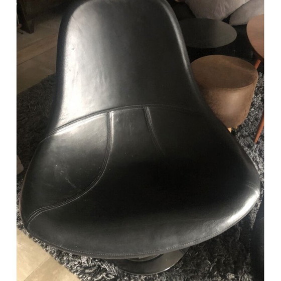 Image 1 of Ikea Tirup Sessel Schwarz Leder 1990