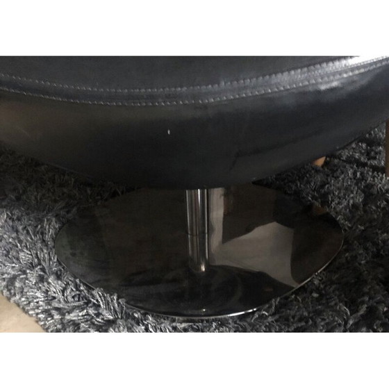 Image 1 of Ikea Tirup Sessel Schwarz Leder 1990