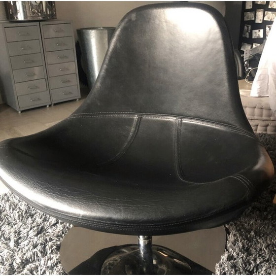 Image 1 of Ikea Tirup Sessel Schwarz Leder 1990