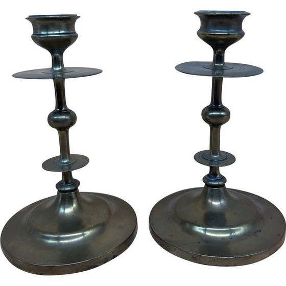 Image 1 of Vintage-Kerzenhalter aus Messing, 1950