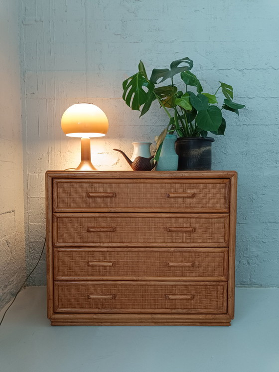 Image 1 of Vintage Rattan und Bambus Sideboard 1970'S