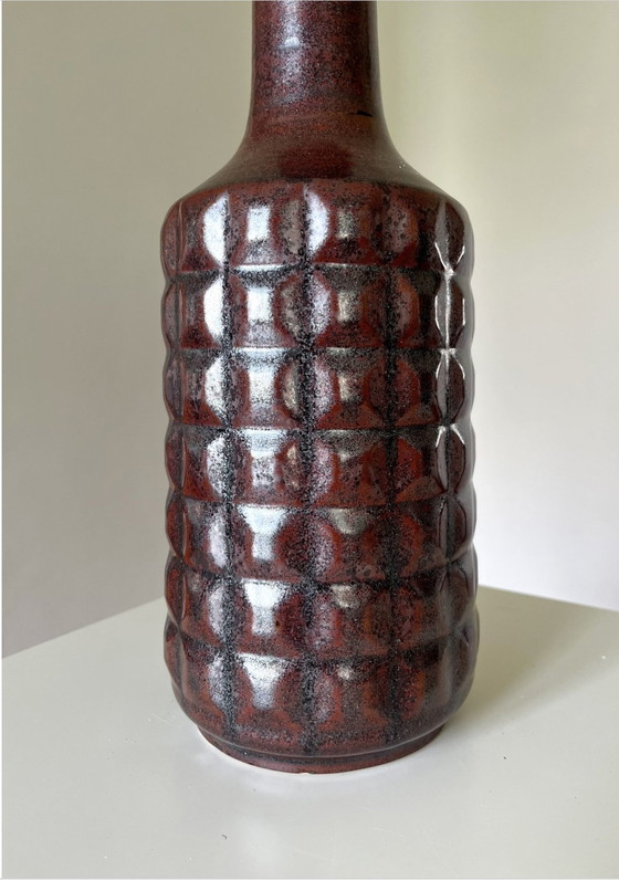 Image 1 of Große Désirée Stentøj Tischlampe Lampfot Steingut/Keramik, Dänische Vintage-Keramik, Handgefertigt 1970S, Relief, Struktur