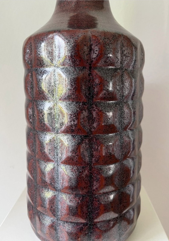 Image 1 of Große Désirée Stentøj Tischlampe Lampfot Steingut/Keramik, Dänische Vintage-Keramik, Handgefertigt 1970S, Relief, Struktur