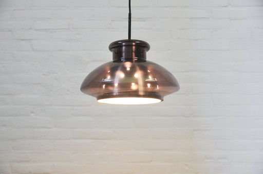 Vintage Doria Leuchten lila Glas Pendelleuchte