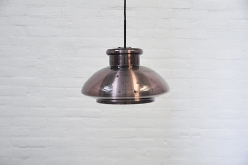 Vintage Doria Leuchten lila Glas Pendelleuchte