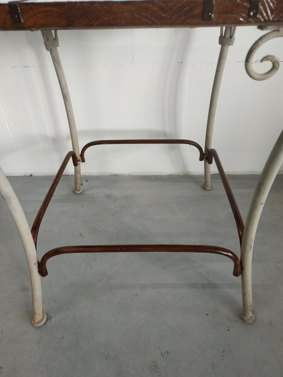 Image 1 of Brocante Holz Metall Beistelltisch Pflanztisch