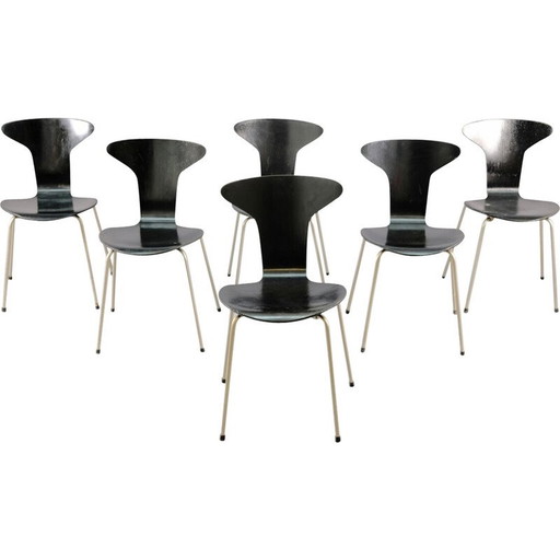 6 Stühle aus Holz für den Essbereich von Arne Jacobsen für Fritz Hansen, 1959