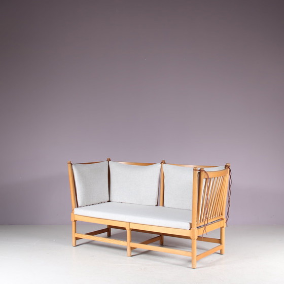 Image 1 of Spokeback Sofa von Børge Mogensen für Fritz Hansen, Dänemark 1963