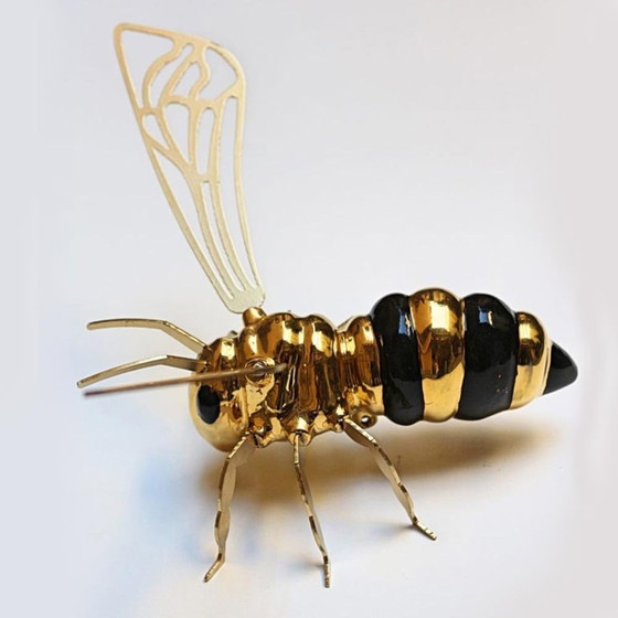 Image 1 of Gold & Schwarz Biene Keramik-Skulptur