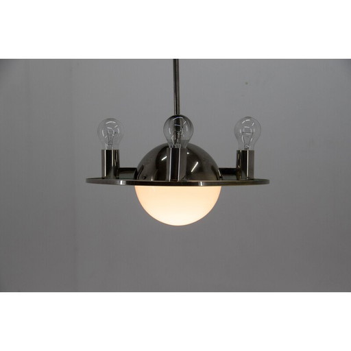 Vintage-Kronleuchter aus Glas und Opalglas, 1920er Jahre