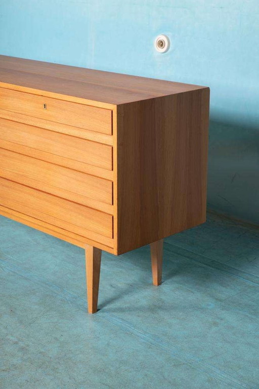 Vintage blonde Anrichte 60s Minimalistische Kredenz Anrichte