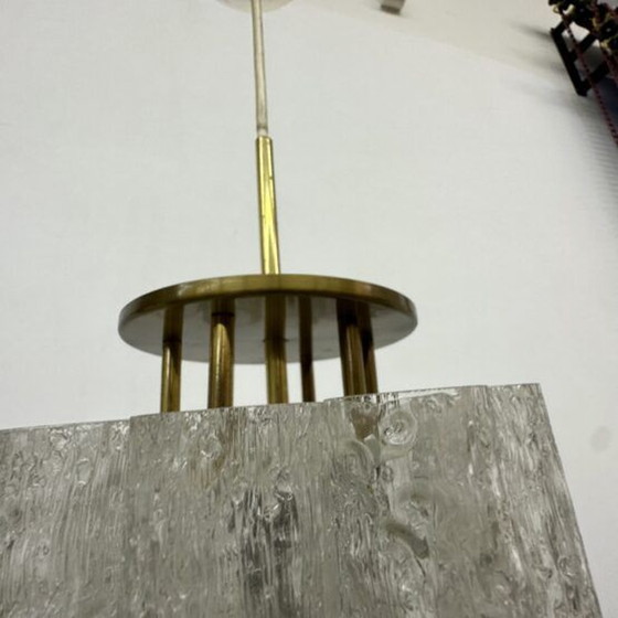 Image 1 of 1x Doria Leuchten Hängelampe mit Glaszylindern, 1970er Jahre