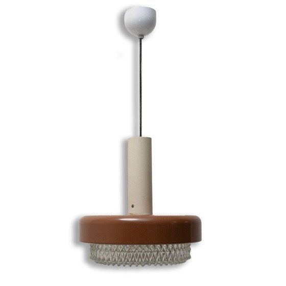 Image 1 of Vintage-Hängeleuchte aus Glas, Kunststoff, Metall und Chrom, Tschechoslowakei 1970