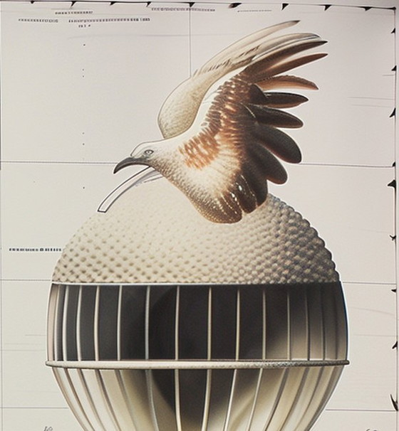 Image 1 of Goldener Spiralwandteppich