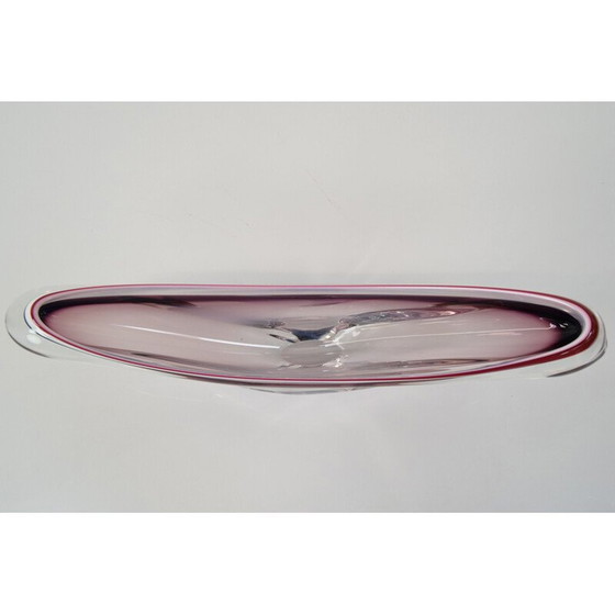 Image 1 of Schale aus Kunstglas von Josef Hospodka für Chribska, Tschechoslowakei 1960