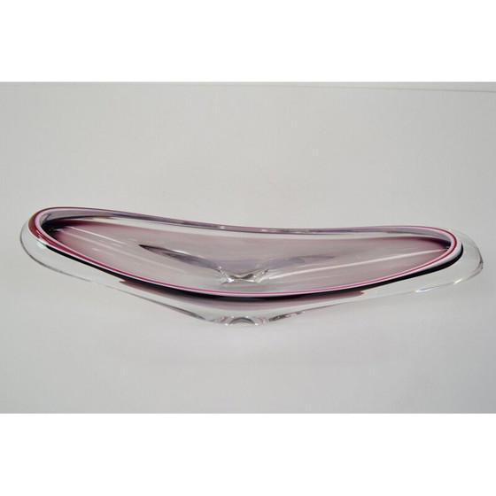 Image 1 of Schale aus Kunstglas von Josef Hospodka für Chribska, Tschechoslowakei 1960