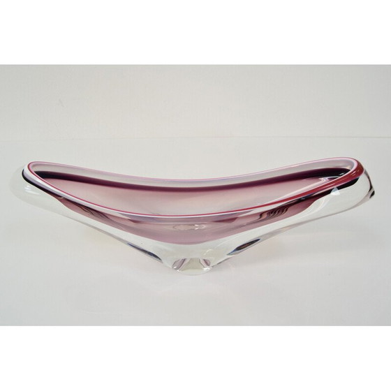 Image 1 of Schale aus Kunstglas von Josef Hospodka für Chribska, Tschechoslowakei 1960