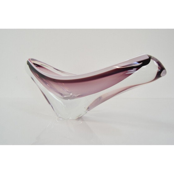 Image 1 of Schale aus Kunstglas von Josef Hospodka für Chribska, Tschechoslowakei 1960