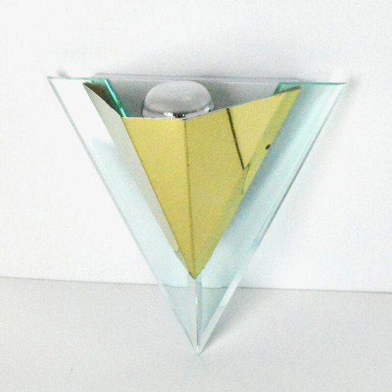 Image 1 of Vintage Wandleuchte aus Messing und Acryl für Alaska Lux Lighting House Inc, Deutschland 1980er