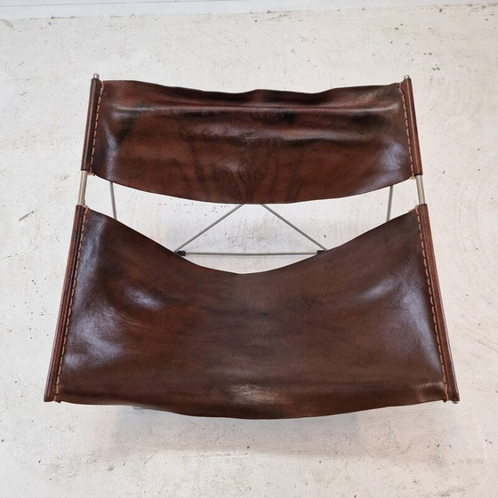 Image 1 of Vintage Papillon F675 Stuhl in braunem Leder von Pierre Paulin für Artifort, Niederlande 1960