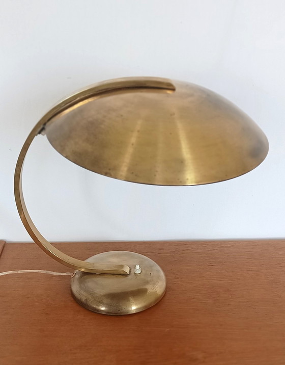 Image 1 of Bauhaus-Schreibtischlampe aus Messing von Hillebrand.