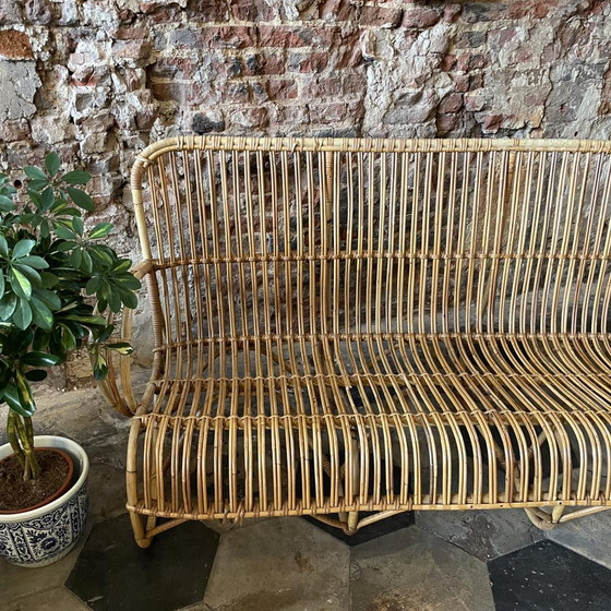 Image 1 of Vintage Belse 8 Rattan 3-Sitzer