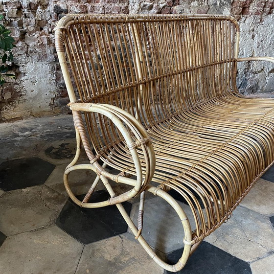 Image 1 of Vintage Belse 8 Rattan 3-Sitzer