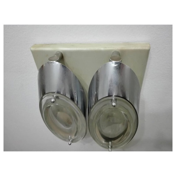 Image 1 of Ein Paar Wandlampen aus Glas von Oscar Torlasco für Stilkronen, 1970