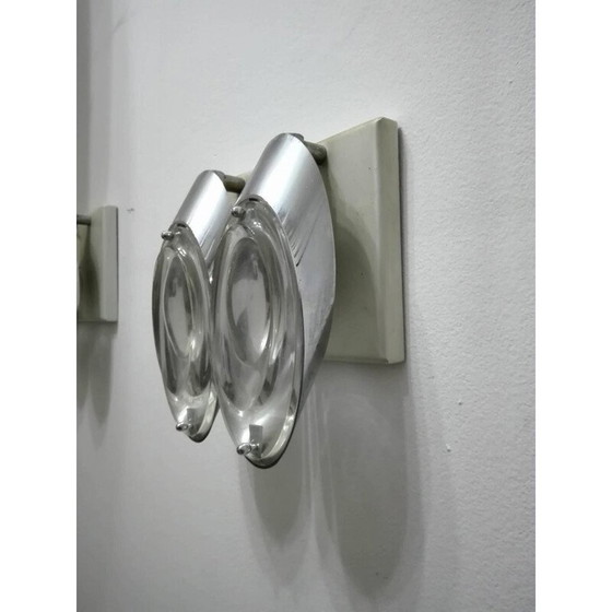 Image 1 of Ein Paar Wandlampen aus Glas von Oscar Torlasco für Stilkronen, 1970