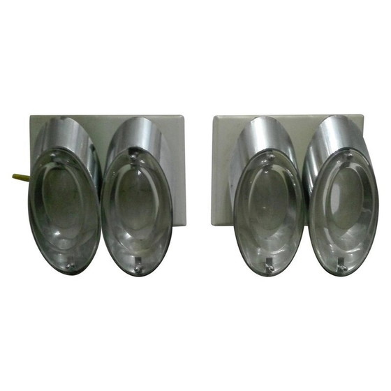 Image 1 of Ein Paar Wandlampen aus Glas von Oscar Torlasco für Stilkronen, 1970