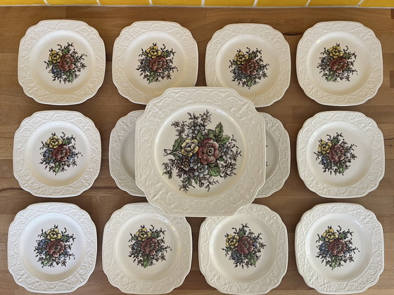 Image 1 of Crown Devon Fielding's Porzellan Gebäck Set komplett von 1930s