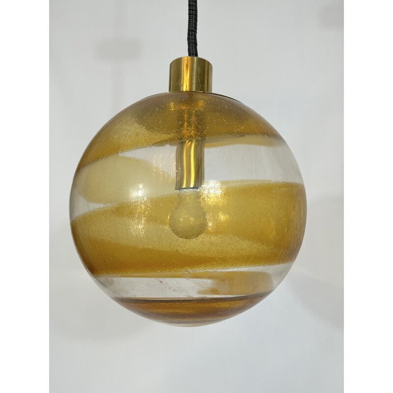 Image 1 of Vintage Muranoglas und Messing Kugel Aufhängung, Italien 1960