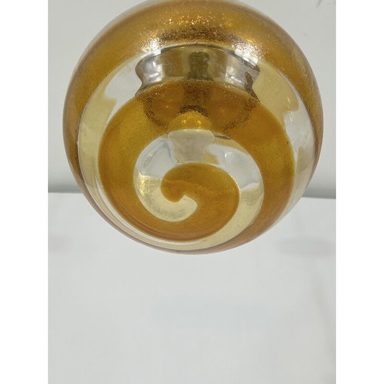 Image 1 of Vintage Muranoglas und Messing Kugel Aufhängung, Italien 1960