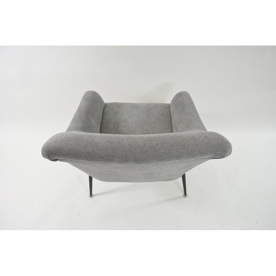 Image 1 of Vintage Sessel Coquille carré grise 1970s