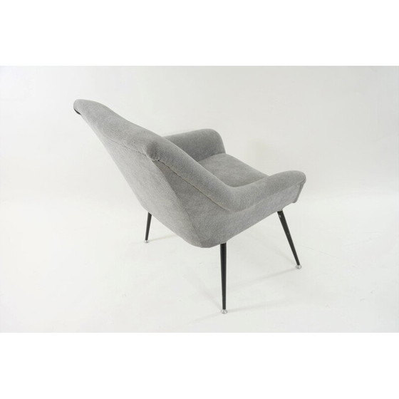 Image 1 of Vintage Sessel Coquille carré grise 1970s