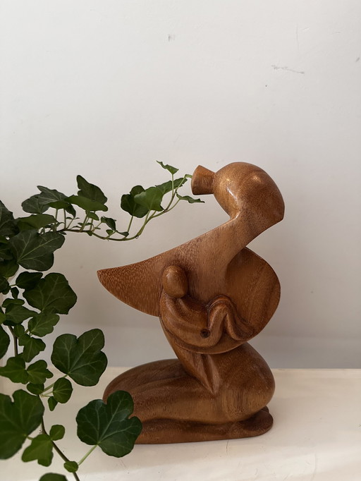 Midcentury Statue Mutter mit Kind