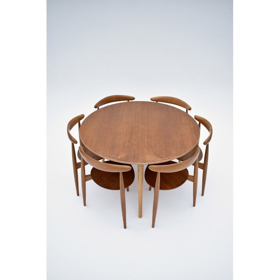 Image 1 of Esszimmergarnitur aus Teakholz von Hans Wegner Heart für Fritz Hansen, 1950