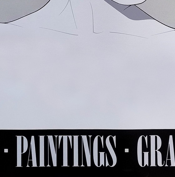 Image 1 of 1980er Jahre Original Gorgeous Patrick Nagel "Silver Foiled Sunglasses" Kunst Poster.