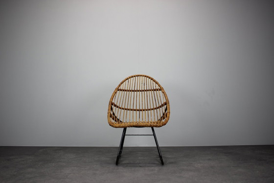 Image 1 of Rattan Lounge Chair von ULUV für Alan Fuchs, Tschechoslowakei, 1960er Jahre
