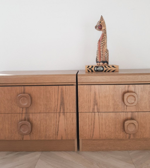 Vintage Nachttische Dänisches Design Satz von 2