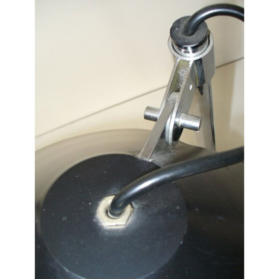 Image 1 of Vintage-Lampe aus schwarz lackiertem Metall, Italien 1970